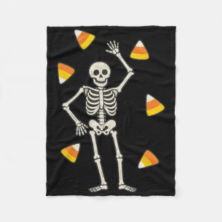 Subtiele Halloween Skelet Snoep Halloween Kostuum  Fleece Deken