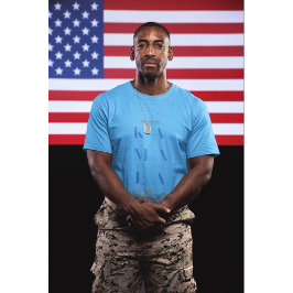 Subtiele Kamala Harris. Bloemen. Grijs en blauw T-shirt