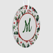 Subtiele Kerstmonogram Kerstbal Ornament (voorkant)