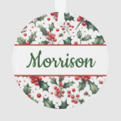 Subtiele Kerstmonogram Kerstbal Ornament (achterkant)