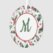 Subtiele Kerstmonogram Kerstbal Ornament (voorkant)
