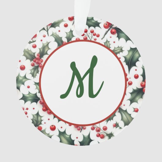 Subtiele Kerstmonogram Kerstbal Ornament (voorkant)