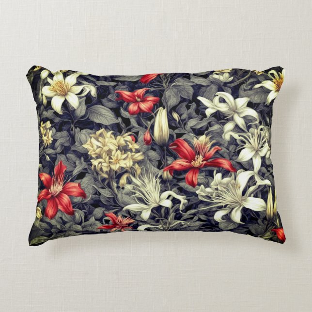 Subtiele kleur Wild Honeysuckle Print Accent Kussen (Voorkant)