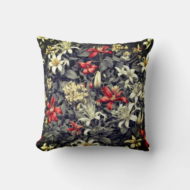 Subtiele kleur Wild Honeysuckle Print Kussen (Voorkant)