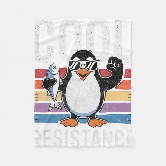 Subtiele koele weerstand Penguin Tarieven Protest Fleece Deken (Voorkant)