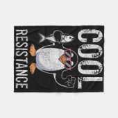 Subtiele koele weerstand Penguin Tarieven Protest Fleece Deken (Voorkant (Horizontaal))