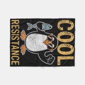 Subtiele koele weerstand Penguin Tarieven Protest Fleece Deken (Voorkant (Horizontaal))