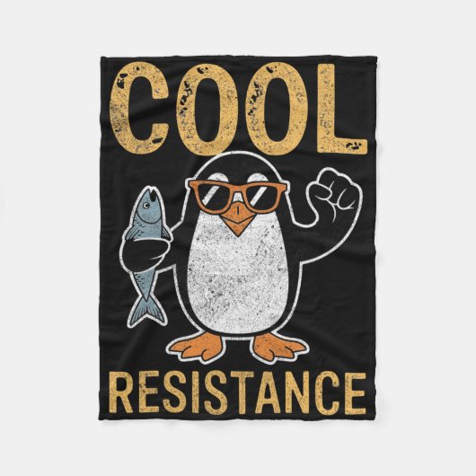 Subtiele koele weerstand Penguin Tarieven Protest Fleece Deken (Voorkant)