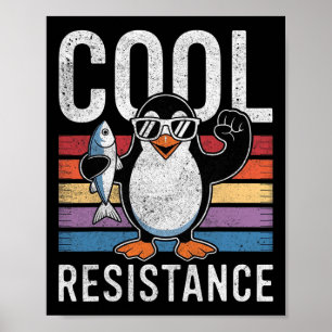 Subtiele koele weerstand Penguin Tarieven Protest Poster