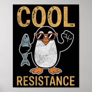 Subtiele koele weerstand Penguin Tarieven Protest Poster