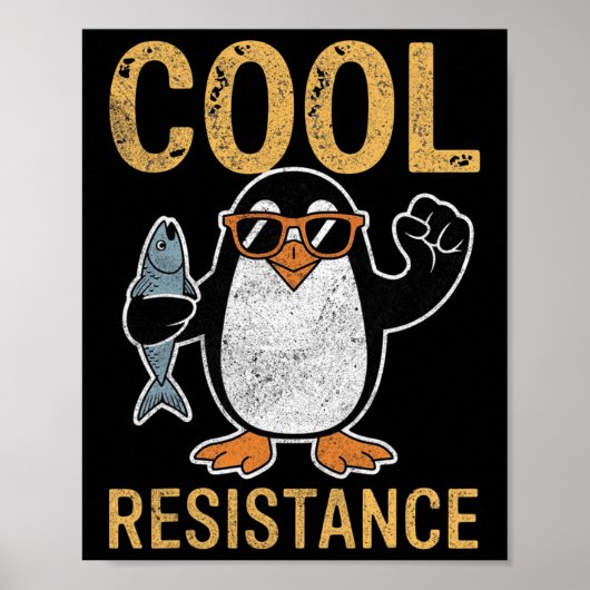 Subtiele koele weerstand Penguin Tarieven Protest  Poster (Voorkant)