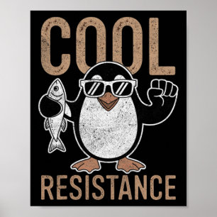Subtiele koele weerstand Penguin Tarieven Protest Poster