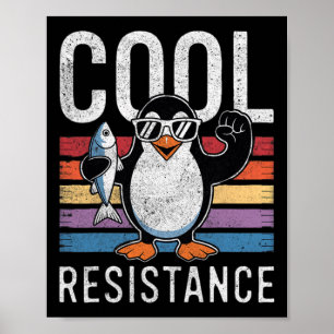 Subtiele koele weerstand Penguin Tarieven Protest  Poster