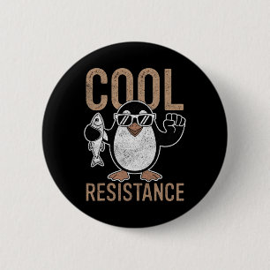Subtiele koele weerstand Penguin Tarieven Protest  Ronde Button 5,7 Cm