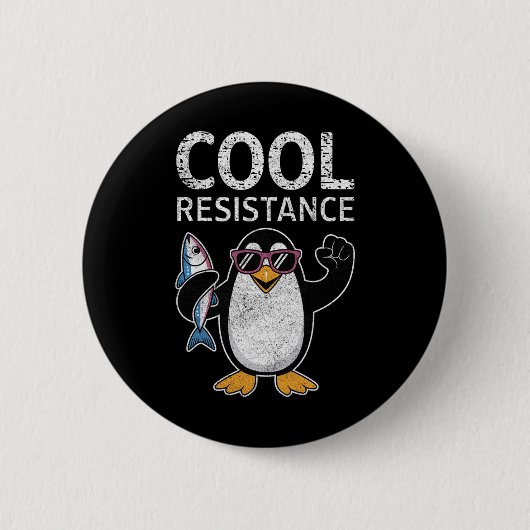Subtiele koele weerstand Penguin Tarieven Protest  Ronde Button 5,7 Cm (Voorkant)