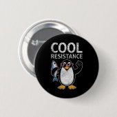 Subtiele koele weerstand Penguin Tarieven Protest  Ronde Button 5,7 Cm (Voorkant /achterkant)