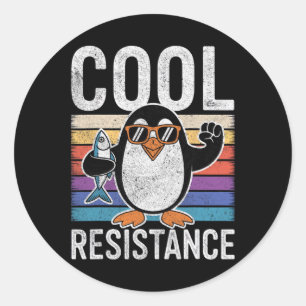 Subtiele Koele Weerstand Pinguïn Tarieven Protest Ronde Sticker