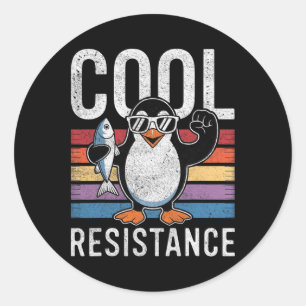 Subtiele Koele Weerstand Pinguïn Tarieven Protest Ronde Sticker