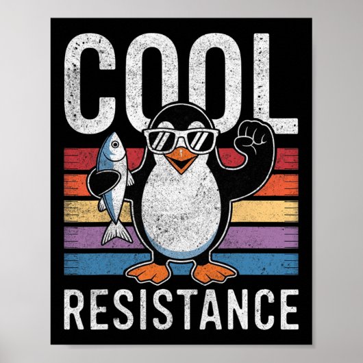 Subtiele Koele Weerstand Pinguïn Tarieven Protests Poster (Voorkant)