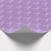 Subtiele Lavendel Paarse Bewustzijnslinten Patroon Cadeaupapier (Hoek)