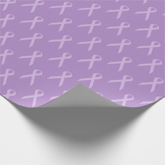 Subtiele Lavendel Paarse Bewustzijnslinten Patroon Cadeaupapier (Hoek)