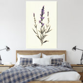 Subtiele Lavendel Sprig op Ivory Canvas (Insitu (Slaapkamer))