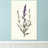 Subtiele Lavendel Sprig op Ivory Canvas (Insitu (Houten vloer))