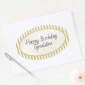 Subtiele Leeftijd Goud/Wit Eenvoudige Stripes Patr Ovale Sticker (Envelop)