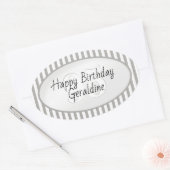 Subtiele Leeftijd Grijs/Wit Eenvoudige Stripes Pat Ovale Sticker (Envelop)