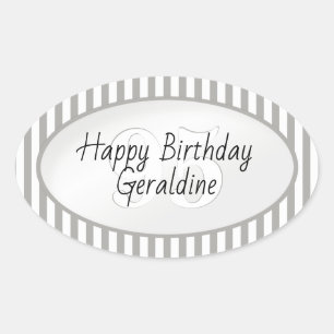 Subtiele Leeftijd Grijs/Wit Eenvoudige Stripes Pat Ovale Sticker