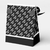 Subtiele Leeftijd Jouw naam Tekstpatroon - Zwart/W Bedankdoosjes (Achterkant)