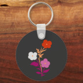 Subtiele Lesbische vlag bloemen Sleutelhanger (Voorkant)