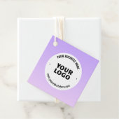 Subtiele lichte Paarse Ombre & uw zakelijke Logo Bedankjes Labels (In situ)