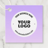 Subtiele lichte Paarse Ombre & uw zakelijke Logo Bedankjes Labels (Voorkant)