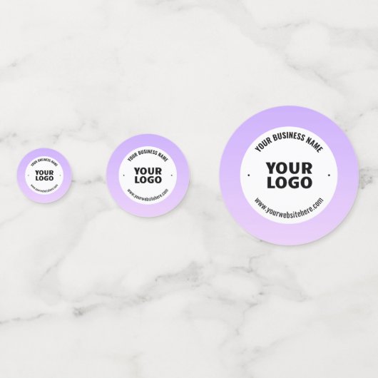 Subtiele lichte Paarse Ombre & uw zakelijke Logo Confetti (Achterkanten)