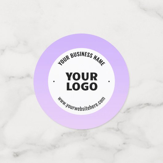 Subtiele lichte Paarse Ombre & uw zakelijke Logo Confetti (Kleine voorkant)