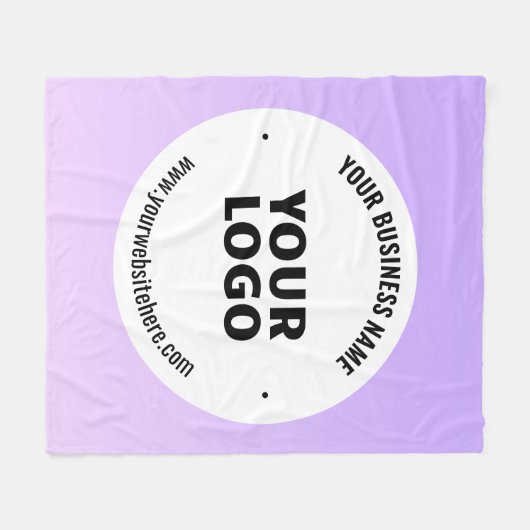 Subtiele lichte Paarse Ombre & uw zakelijke Logo Fleece Deken (Voorkant (Horizontaal))