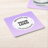 Subtiele lichte Paarse Ombre & uw zakelijke Logo Kartonnen Onderzetters (Schuin)