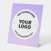 Subtiele lichte Paarse Ombre & uw zakelijke Logo Reclamebord Met Voetstuk (Voorkant)