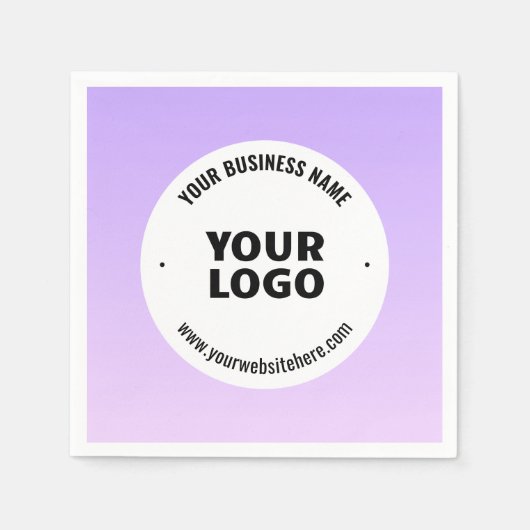 Subtiele lichte Paarse Ombre & uw zakelijke Logo Servet (Voorkant)