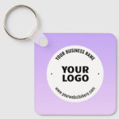 Subtiele lichte Paarse Ombre & uw zakelijke Logo Sleutelhanger (Voorkant)