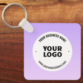 Subtiele lichte Paarse Ombre & uw zakelijke Logo Sleutelhanger (Voorkant)