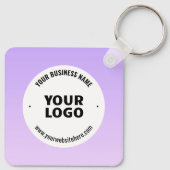 Subtiele lichte Paarse Ombre & uw zakelijke Logo Sleutelhanger (Achterkant)