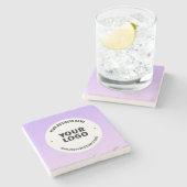 Subtiele lichte Paarse Ombre & uw zakelijke Logo Stenen Onderzetter (Zijkant)