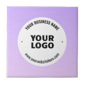 Subtiele lichte Paarse Ombre & uw zakelijke Logo Tegeltje (Voorkant)