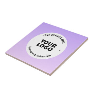 Subtiele lichte Paarse Ombre & uw zakelijke Logo Tegeltje