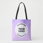 Subtiele lichte Paarse Ombre & uw zakelijke Logo Tote Bag (Voorkant)