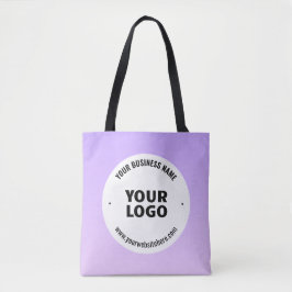 Subtiele lichte Paarse Ombre & uw zakelijke Logo Tote Bag