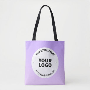 Subtiele lichte Paarse Ombre & uw zakelijke Logo Tote Bag