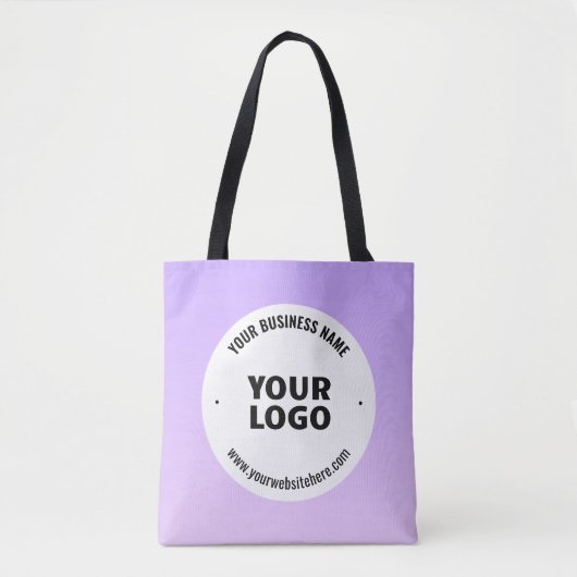 Subtiele lichte Paarse Ombre & uw zakelijke Logo Tote Bag (Voorkant)